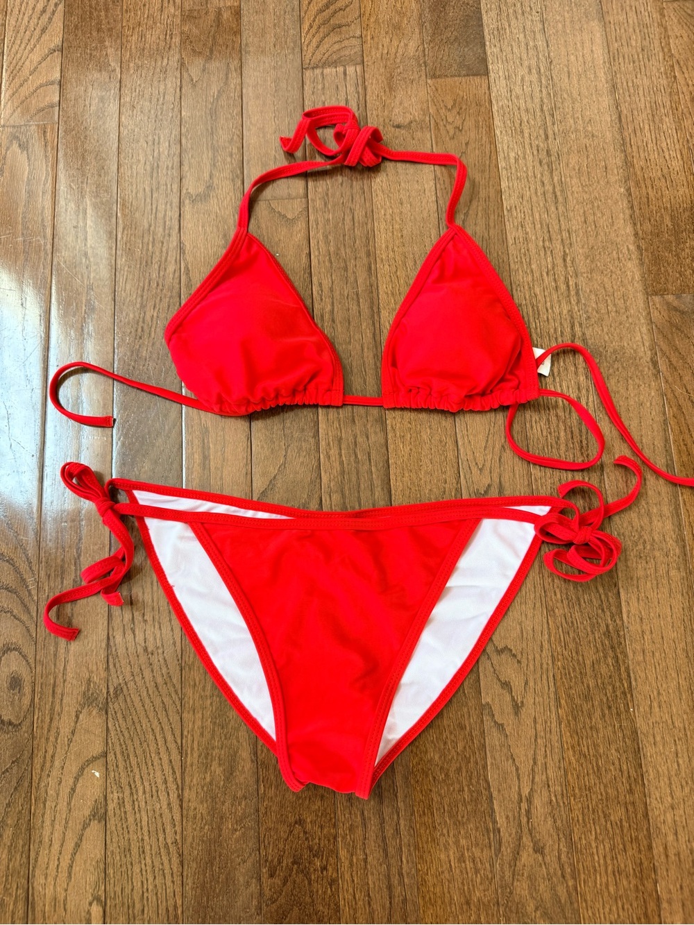 Red Triangle String Bikini Set - Picture 2 of 7